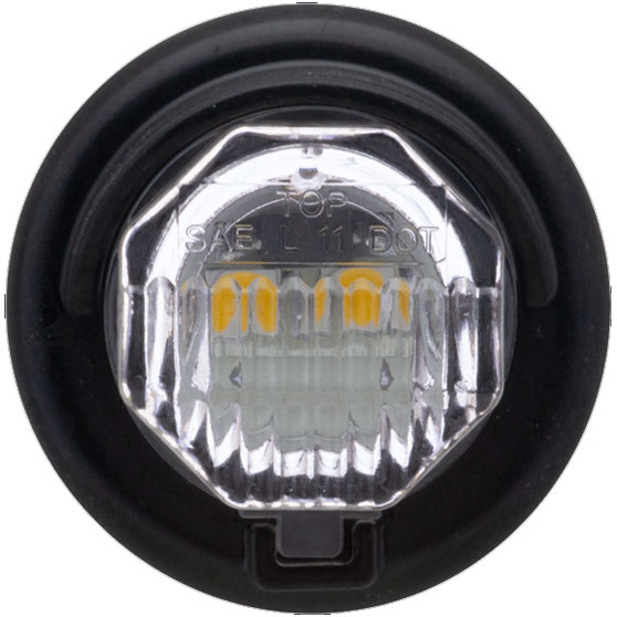 2 LED 3/4 Inch License Light With Hooded Grommet And .180 Male Bullet Plugs