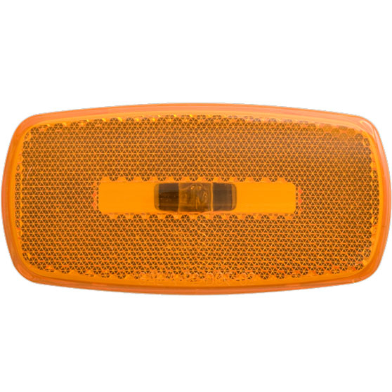 Incandescent Amber Marker And Clearance Light With Reflex And Base