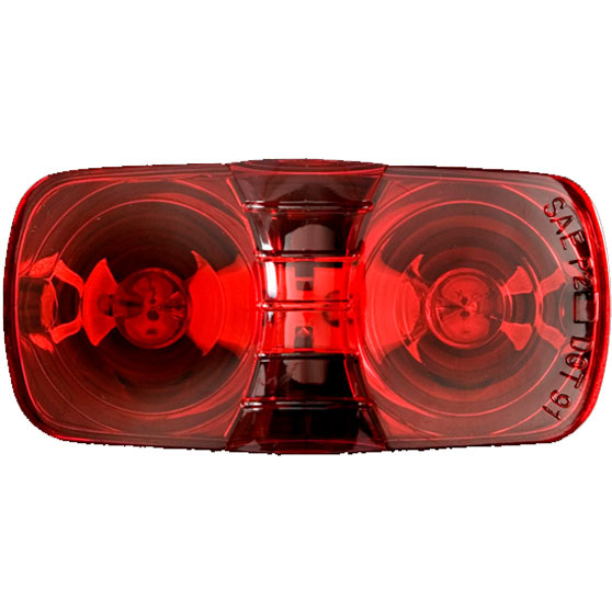 Dual Incandescent Oblong Red Marker And Clearance Light With Reflex