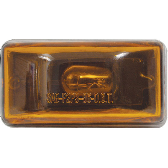 Incandescent Amber Stud Mount Marker And Clearance Light With Stainless Steel Base And .180 Male Bullet Plugs