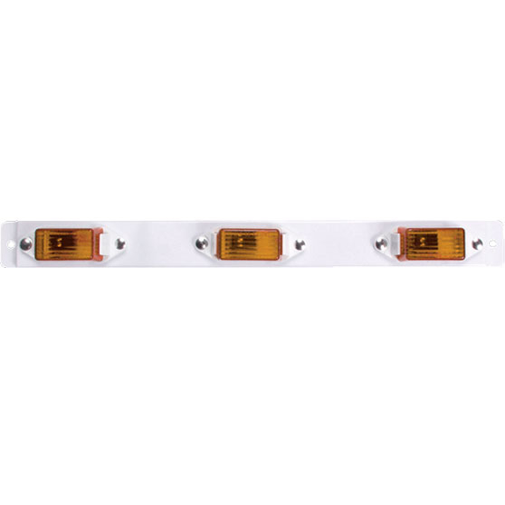 Amber Identification Light Bar With White Steel Base
