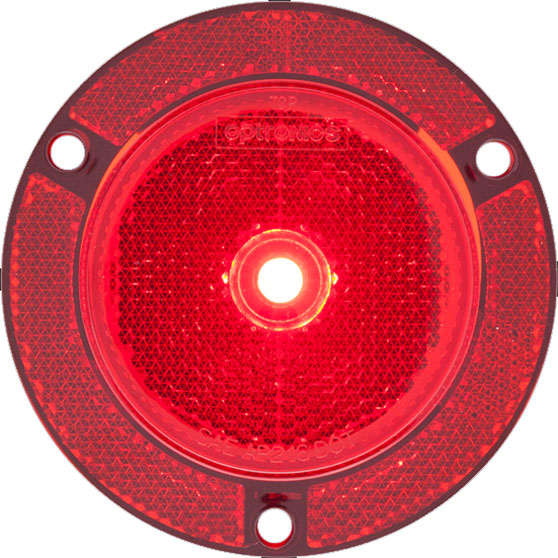 2.5 Inch Red LED Marker And Clearance Light With Reflex And Angled Weathertight Connection