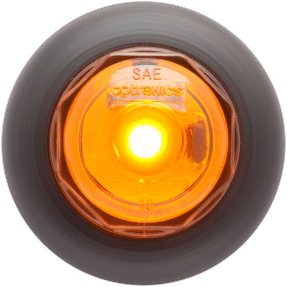 3/4 Inch Amber LED Marker And Clearance Light With A12GB Grommet And 12 Inch Leads