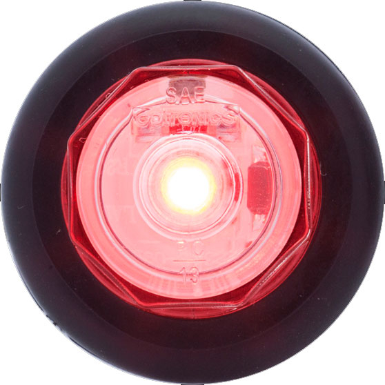3/4 Inch Red LED Marker And Clearance Light With A12GB Grommet