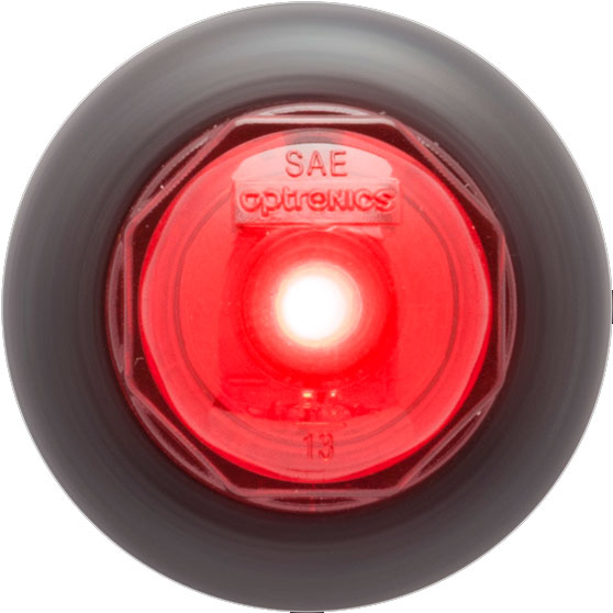 3/4 Inch Red LED Marker And Clearance Light With A11GB Grommet And Staggered Male/Female Plug