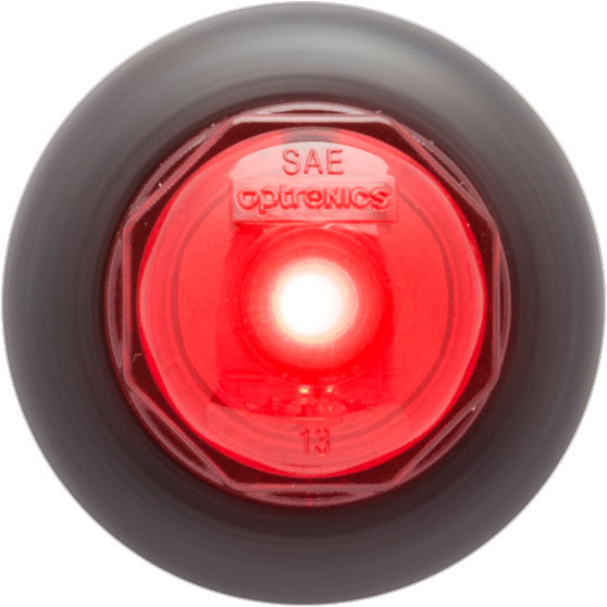 3/4 Inch Red LED Marker And Clearance Light With A12GB Grommet And .156 Female Barrels