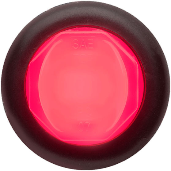 3/4 Inch Red 2 LED Marker And Clearance Light With A11GB Grommet And 24 Inch Leads