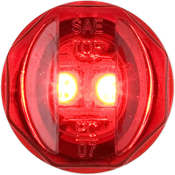 3/4 Inch Red 2 LED Marker And Clearance Light