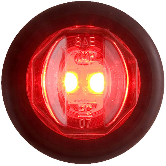 3/4 Inch Red 2 LED Marker And Clearance Light With Sealed Grommet And Weather Tight Amp Connector With 48 Inch Leads