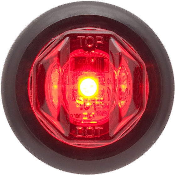 3/4 Inch Red LED Marker And Clearance Light With A11GB Grommet And .180 Male Bullet Plugs