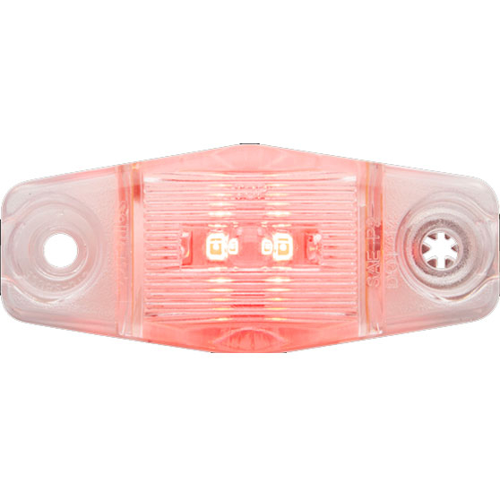 2 LED Red Marker And Clearance Light With Clear Lens