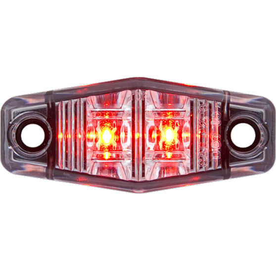 2 LED Red Marker And Clearance Light With Clear Lens And .156 Male Bullet Plugs