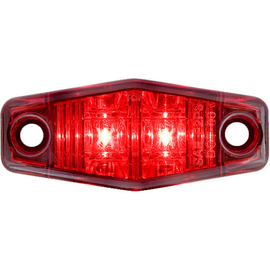 2 LED Red Marker And Clearance Light With .156 Male Bullet Plugs