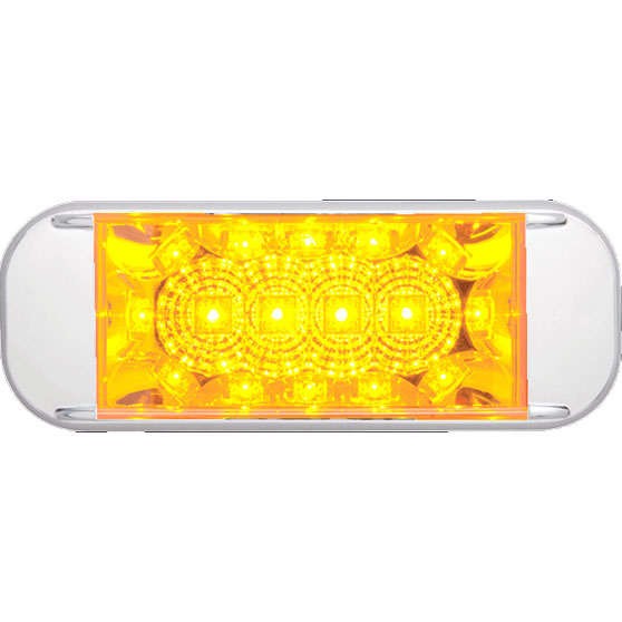 16 LED Amber Marker And Clearance Light Kit With Chrome Bezel