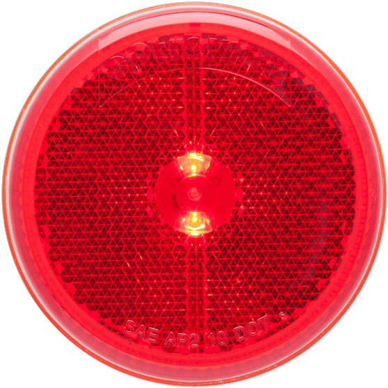2.5 Inch Round 8 LED Red Marker And Clearance Light With Weathertight Connection