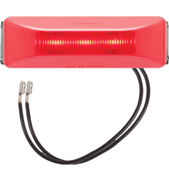 3 LED Red Marker And Clearance Light With Chrome Bracket And 2 Wire Plugs