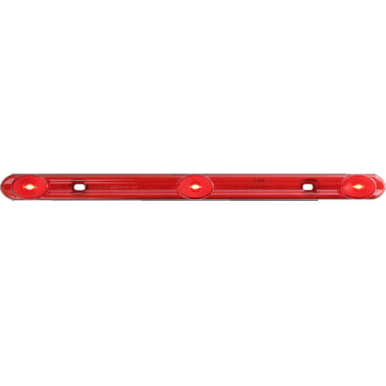 14 1/4 Inch 3 LED Red Identification Light Bar With 60 Inch Power Lead And 10 Inch Ground Lead