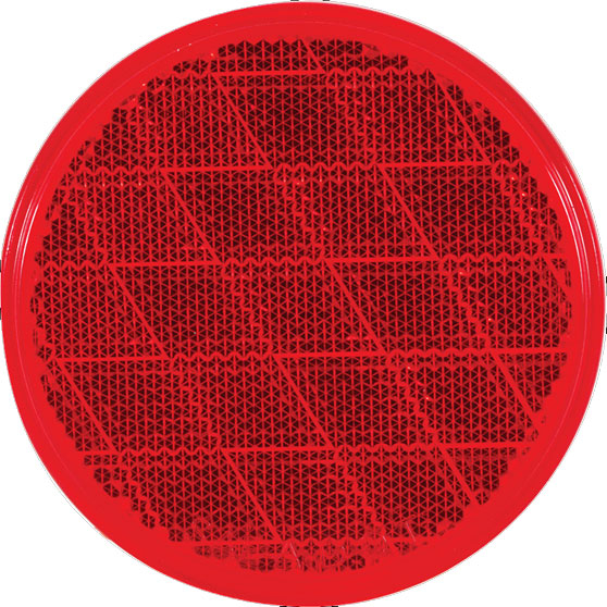 3 Inch Round Red Reflector With Adhesive Backing