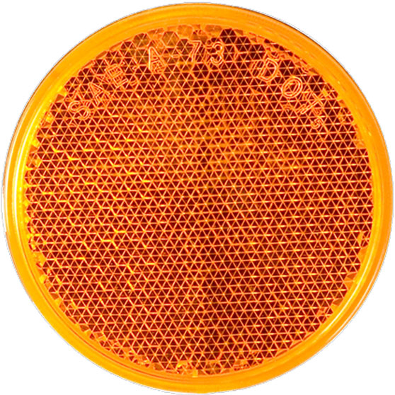2 Inch Round Amber Reflector With Adhesive Backing