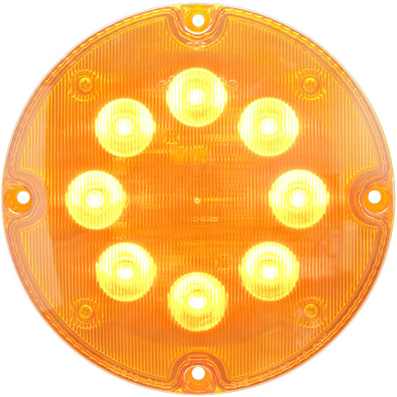 7 Inch Round 8 LED Amber Warning Light