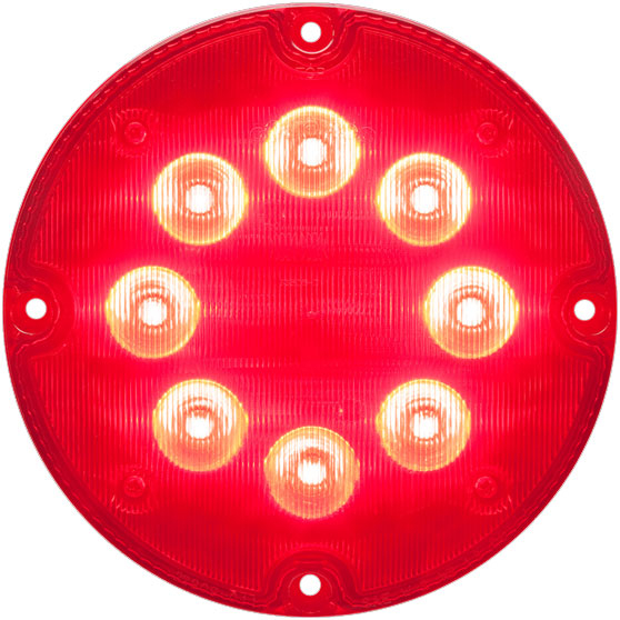 7 Inch Round 8 LED Red Warning Light