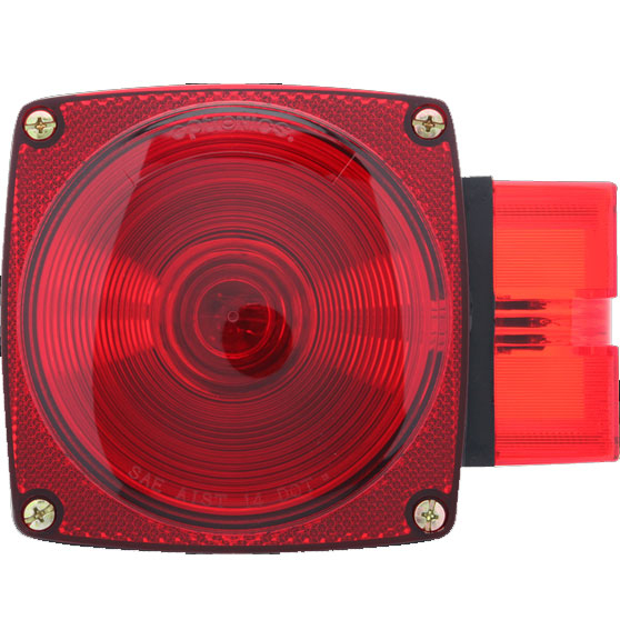 Passenger Side Self Grounding Incandescent Red Combination Tail Light With Quick Connect Ports