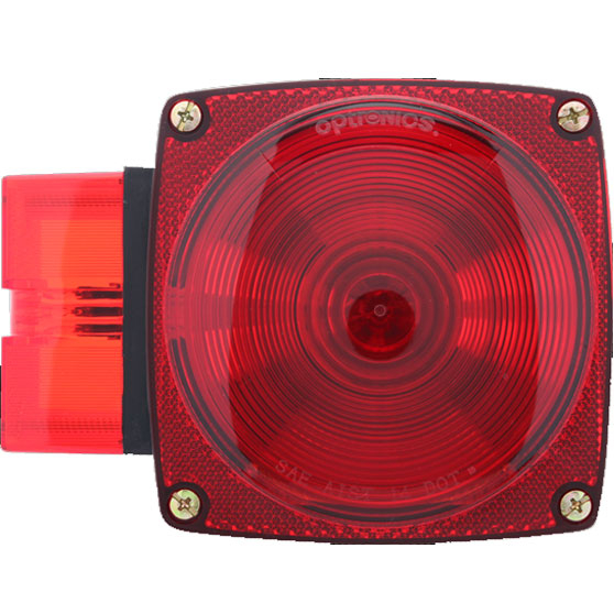 Driver Side Self Grounding Incandescent Red Tail Light With License Illuminator And Quick Connect Ports