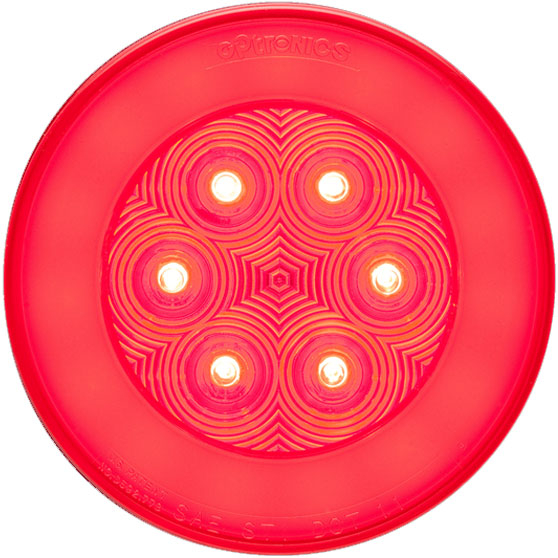 4 Inch Round 21 LED Red Stop/Turn/Tail Light With PL-3 Connection 12-24 Volt