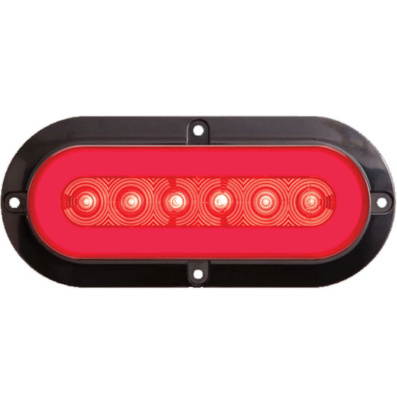 6 Inch Oval 22 LED Red Stop/Turn/Tail Light With PL-3 Connection