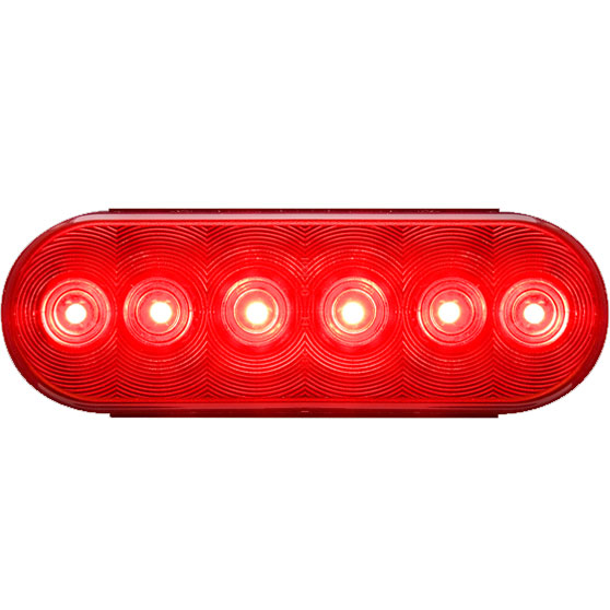6 Inch Oval 6 LED Red Stop/Turn/Tail Light With PL-3 Connection And Low Voltage Cut-Off