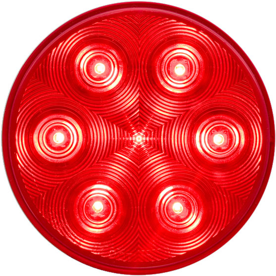 4 Inch Round 7 LED Red Stop/Turn/Tail Light With PL-3 Connection And Low Voltage Cut-Off