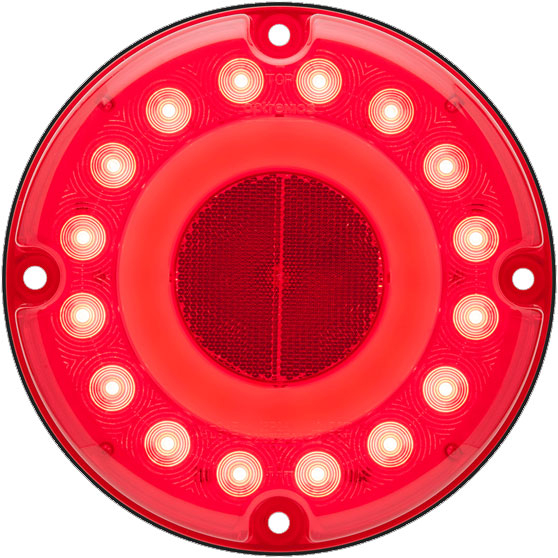 7 Inch Round 32 LED Red Stop/Turn/Tail Light With Built-In Reflex And Gasket