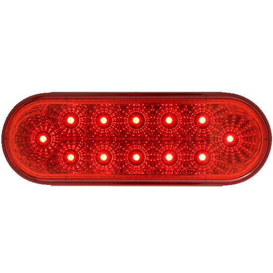 6 Inch Oval 12 LED Red Stop/Turn/Tail Light