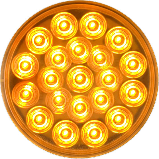 4 Inch Round 21 LED Amber Parking/Turn Signal With PL-3 Connection