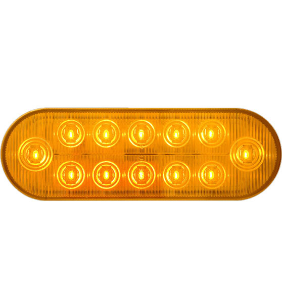 6 Inch Oval 12 LED Amber Parking/Turn Signal With PL-3 Connection