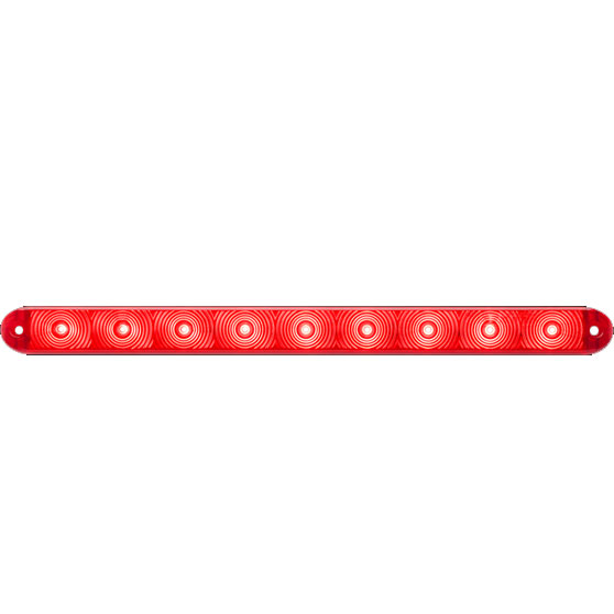 9 LED Red Ultra Thinline Stop/Turn/Tail Light Bar With .180 Male Bullet Plugs