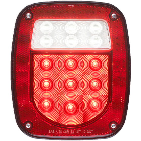 Driver Side 18 LED Red Combination Stop, Turn And Tail/Back-Up/License Light