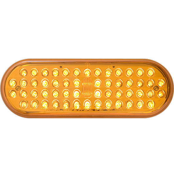 6 Inch Oval 56 LED Amber Parking/Turn Signal With PL-3 Connection