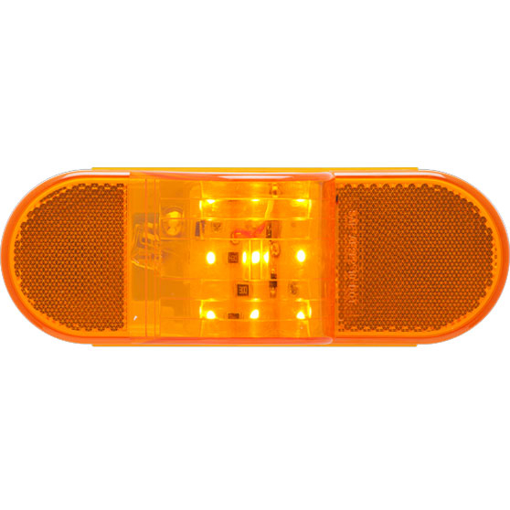 6 Inch Oval 9 LED Amber E2 Rated Side Turn Signal And Marker Light With Weathertight Connection