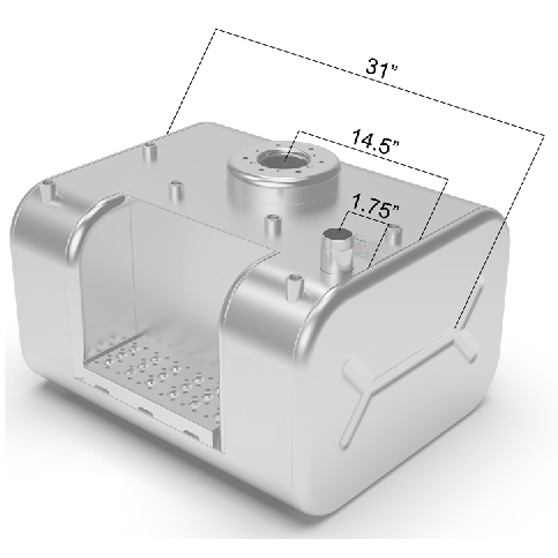 Buy 51-Gallon Rectangular Fuel Tank with Step - Rear Fill