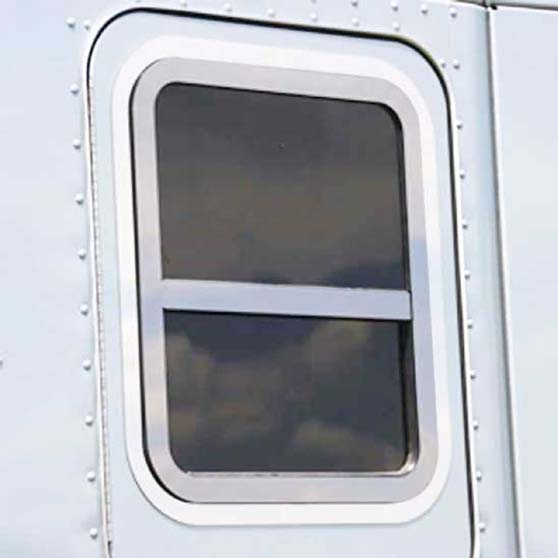 TPHD Stainless Steel Sleeper Window Frame Cover Trim With Cross Bar For Kenworth T680/T880/W990