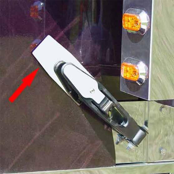 TPHD Stainless Steel Hood Strap Accent Trim For Kenworth W900L And W900L Aerocab