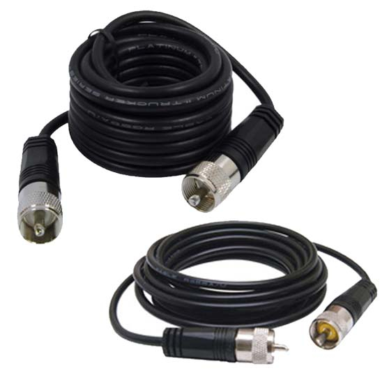 TPHD Black CB Antenna Coax Cable With PL-259 Connectors