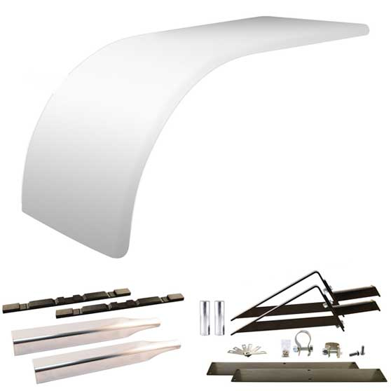 66 Inch 14 Gauge Smooth Rolled Edge Half Fenders With Mounting Kit