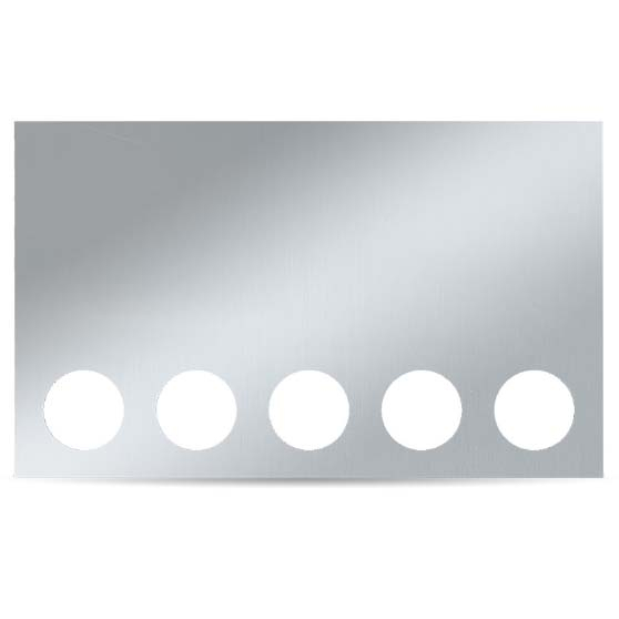 20" 304 Stainless Steel LED Rear Center Panel With (5) 4" Holes And (16) 3/4" Holes