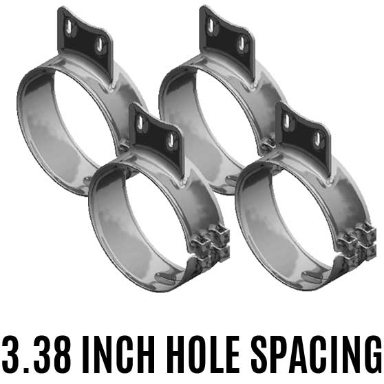 3.38 Inch Hole Spacing 7 Inch Diameter Western Star Clamp - Set Of Four