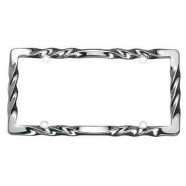 Buy Twist Chrome License Plate Frame - Big Rig Chrome Shop
