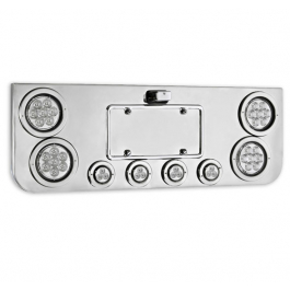 Rear Center Panel with LED Lights & Chrome Bezels - Big Rig Shop