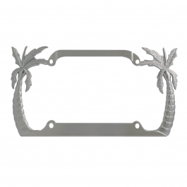 Buy Palm Tree License Plate Frame - 4 Holes | Big Rig Chrome