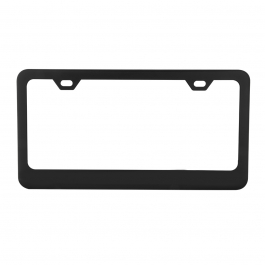 Flat Matte Black 2-Hole License Plate Frame - Big Rig Chrome Shop